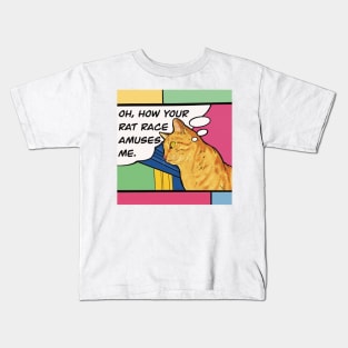 Orange Cat Thoughts Kids T-Shirt